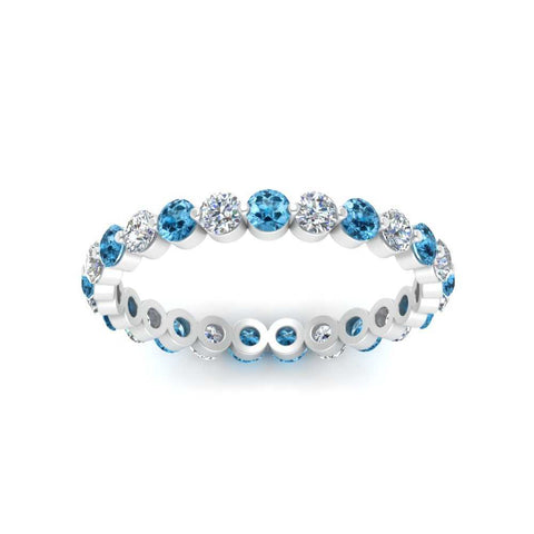 Solid 1 Ct Round Cut Common Prong Eternity Band