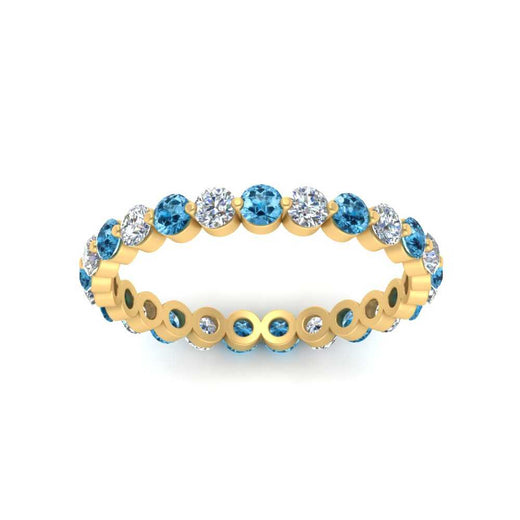Solid 1 Ct Round Cut Common Prong Eternity Band