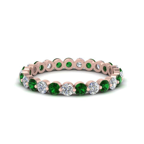 Solid 1 Ct Round Cut Common Prong Eternity Band
