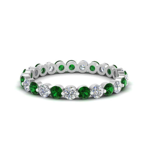 Solid 1 Ct Round Cut Common Prong Eternity Band