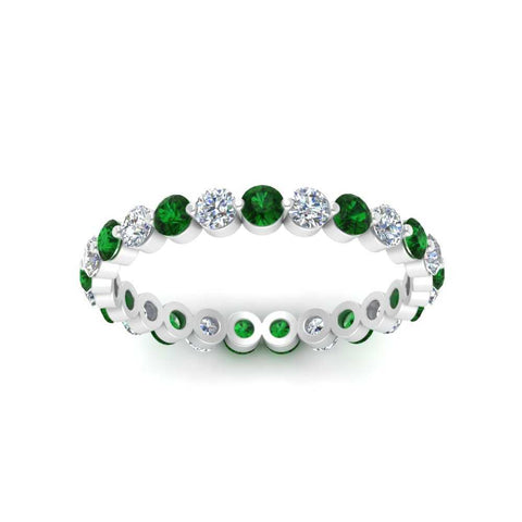 Solid 1 Ct Round Cut Common Prong Eternity Band
