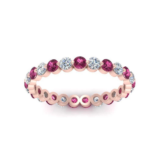Solid 1 Ct Round Cut Common Prong Eternity Band