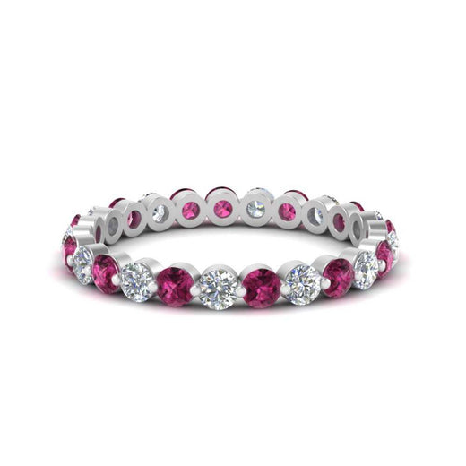 Solid 1 Ct Round Cut Common Prong Eternity Band