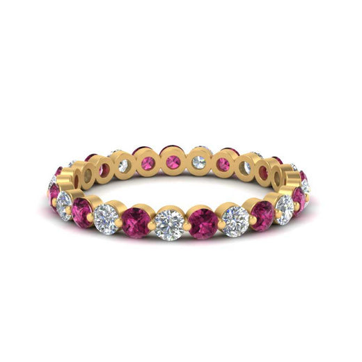 Solid 1 Ct Round Cut Common Prong Eternity Band