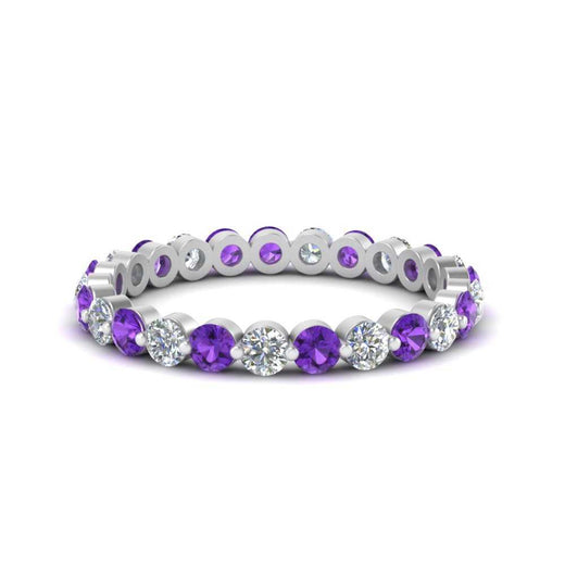 Solid 1 Ct Round Cut Common Prong Eternity Band