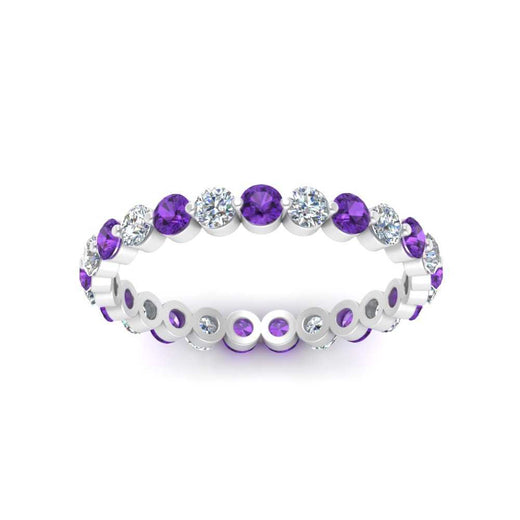 Solid 1 Ct Round Cut Common Prong Eternity Band