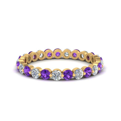 Solid 1 Ct Round Cut Common Prong Eternity Band