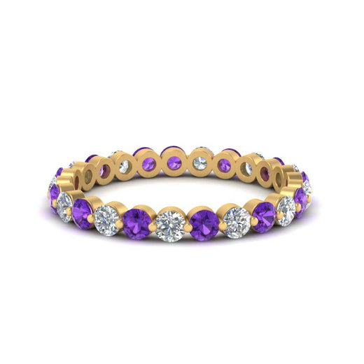 Solid 1 Ct Round Cut Common Prong Eternity Band