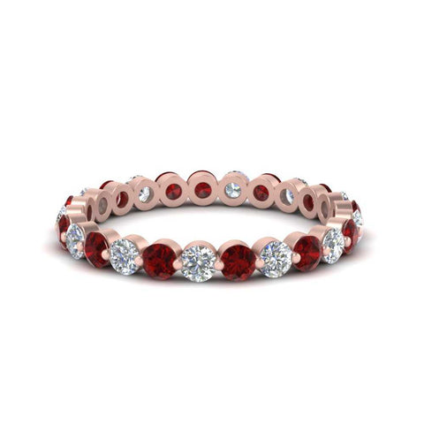 Solid 1 Ct Round Cut Common Prong Eternity Band