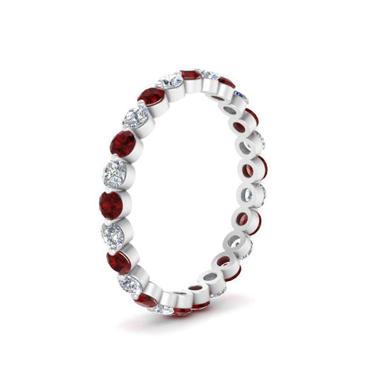 Solid 1 Ct Round Cut Common Prong Eternity Band