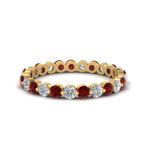 Solid 1 Ct Round Cut Common Prong Eternity Band