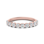 Load image into Gallery viewer, 1-carat-single-prong-diamond-half-eternity-wedding-band-in-rose-gold-FD9478B-NL-1CT-RG
