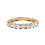 Load image into Gallery viewer, 1-carat-single-prong-diamond-half-eternity-wedding-band-in-yellow-gold-FD9478B-NL-1CT-YG
