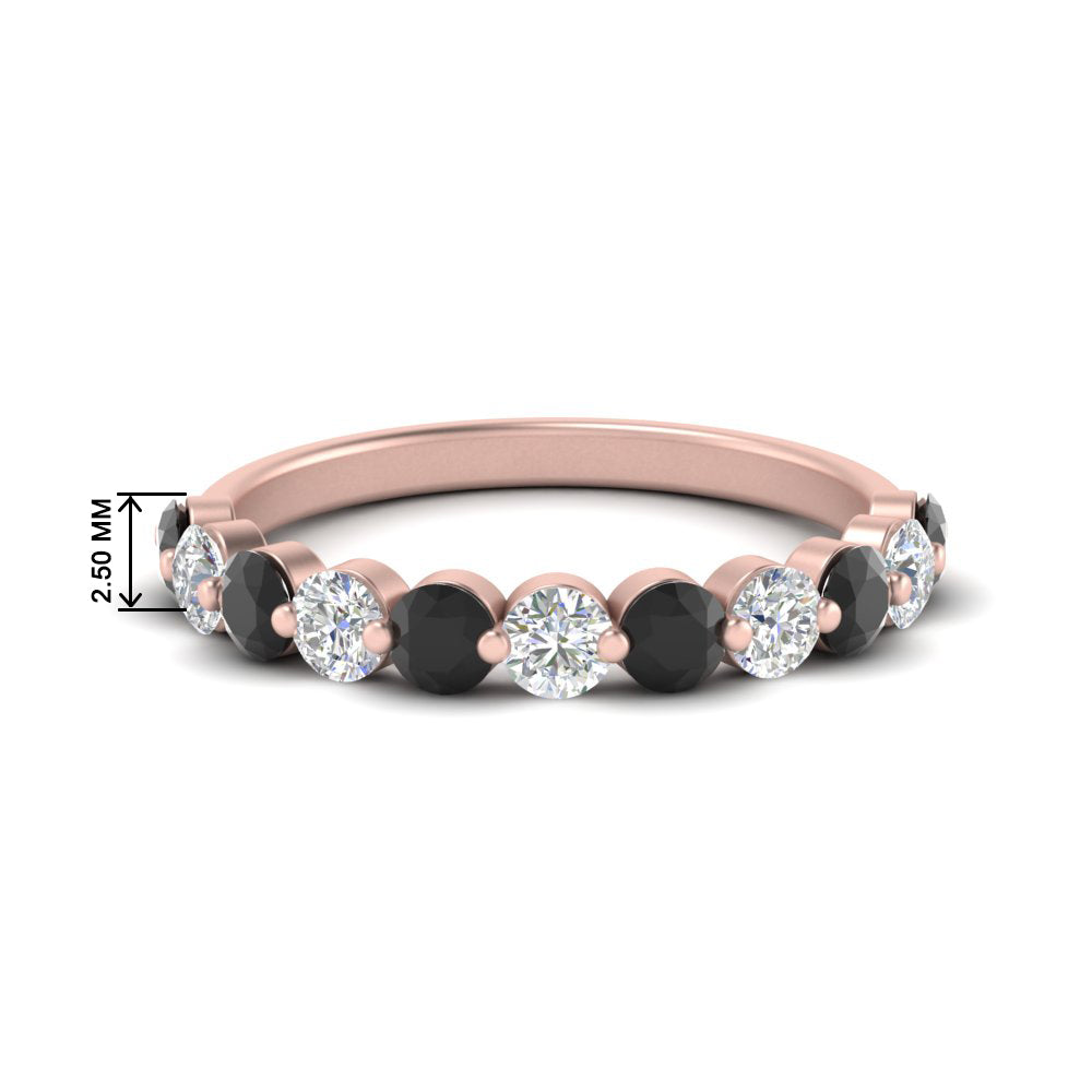 1-carat-single-prong-diamond-half-eternity-wedding-band-with-black-diamond-in-rose-gold-FD9478BGBLACK-NL-1CT-RG