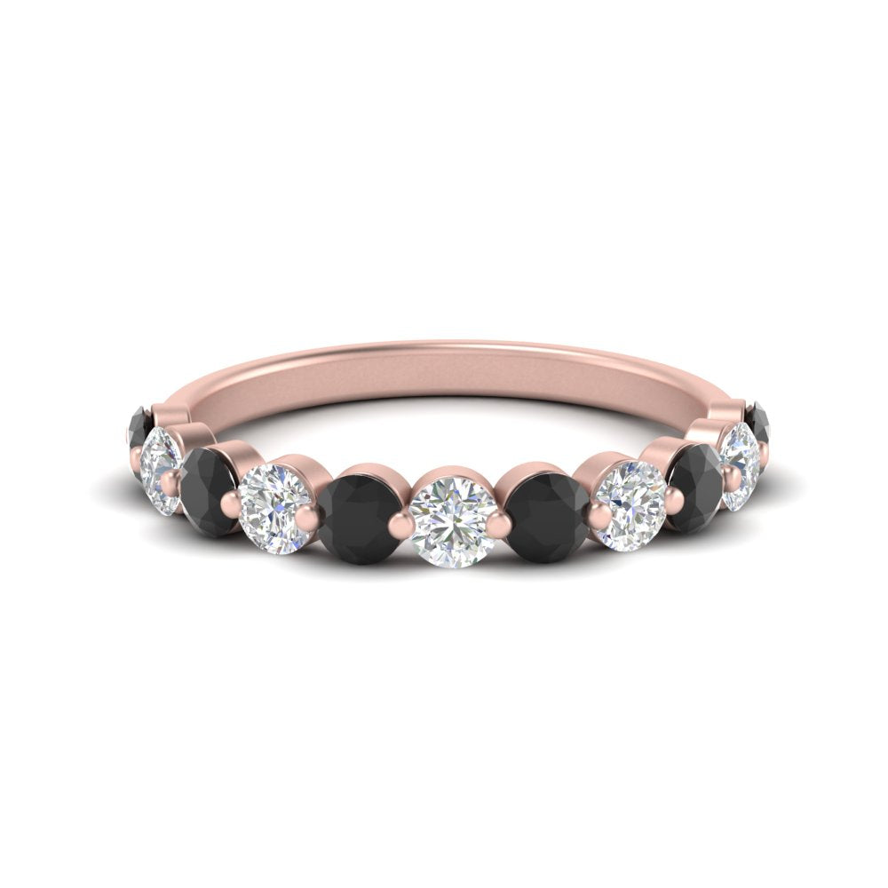 1-carat-single-prong-diamond-half-eternity-wedding-band-with-black-diamond-in-rose-gold-FD9478BGBLACK-NL-1CT-RG