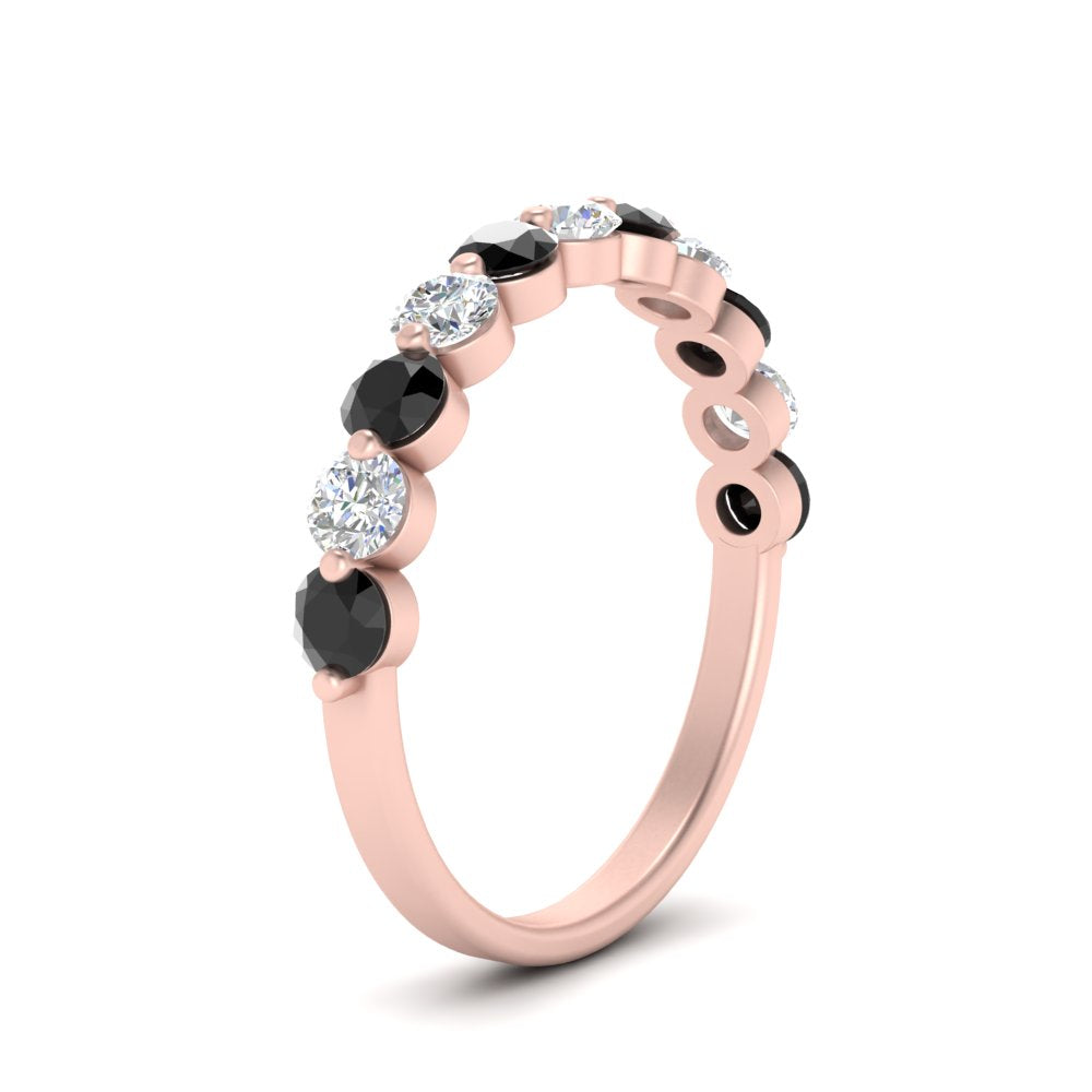 1-carat-single-prong-diamond-half-eternity-wedding-band-with-black-diamond-in-rose-gold-FD9478BGBLACK-NL-1CT-RG