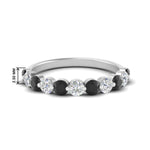 Load image into Gallery viewer, 1-carat-single-prong-diamond-half-eternity-wedding-band-with-black-diamond-in-white-gold-FD9478BGBLACK-NL-1CT-WG
