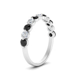 Load image into Gallery viewer, 1-carat-single-prong-diamond-half-eternity-wedding-band-with-black-diamond-in-white-gold-FD9478BGBLACK-NL-1CT-WG
