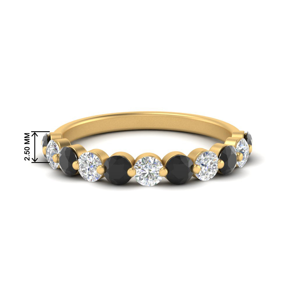 1-carat-single-prong-diamond-half-eternity-wedding-band-with-black-diamond-in-yellow-gold-FD9478BGBLACK-NL-1CT-YG