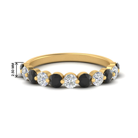1-carat-single-prong-diamond-half-eternity-wedding-band-with-black-diamond-in-yellow-gold-FD9478BGBLACK-NL-1CT-YG