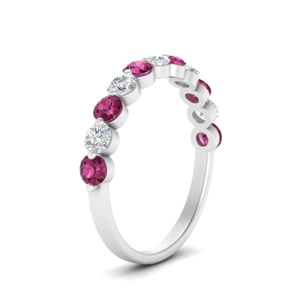 1-carat-single-prong-diamond-half-eternity-wedding-band-with-pink-sapphaire-in-white-gold-FD9478BGSADRPI-NL-1CT-WG
