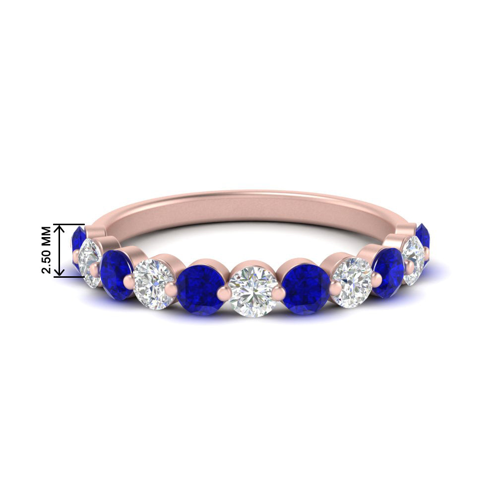 1-carat-single-prong-diamond-half-eternity-wedding-band-with-sapphaire-in-rose-gold-FD9478BGSABL-NL-1CT-RG