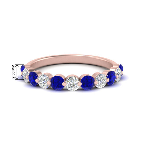 1-carat-single-prong-diamond-half-eternity-wedding-band-with-sapphaire-in-rose-gold-FD9478BGSABL-NL-1CT-RG