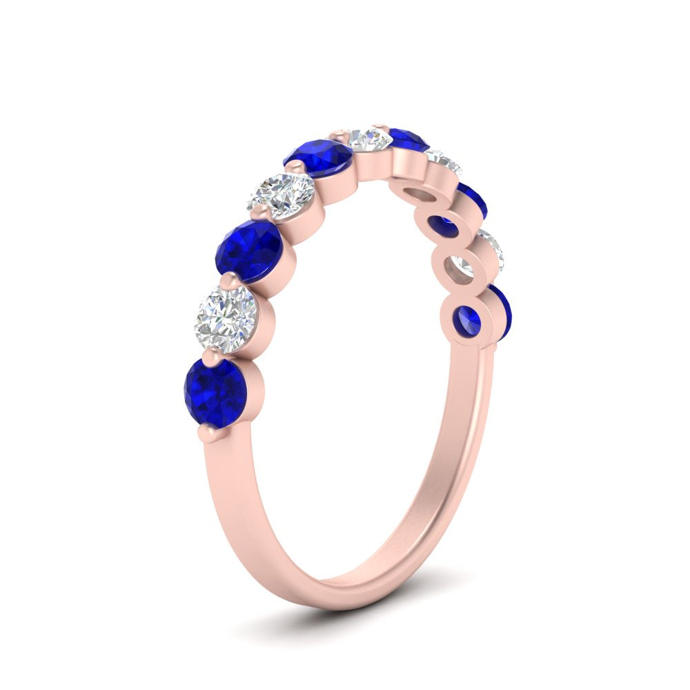 1-carat-single-prong-diamond-half-eternity-wedding-band-with-sapphaire-in-rose-gold-FD9478BGSABL-NL-1CT-RG
