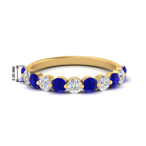 1-carat-single-prong-diamond-half-eternity-wedding-band-with-sapphaire-in-yellow-gold-FD9478BGSABL-NL-1CT-YG