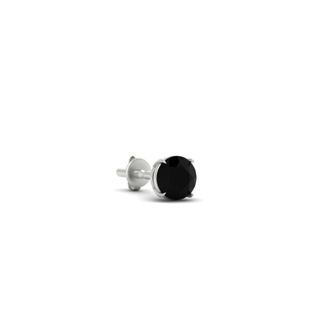 1 Carat Single Solitaire Round Cut Male Earring