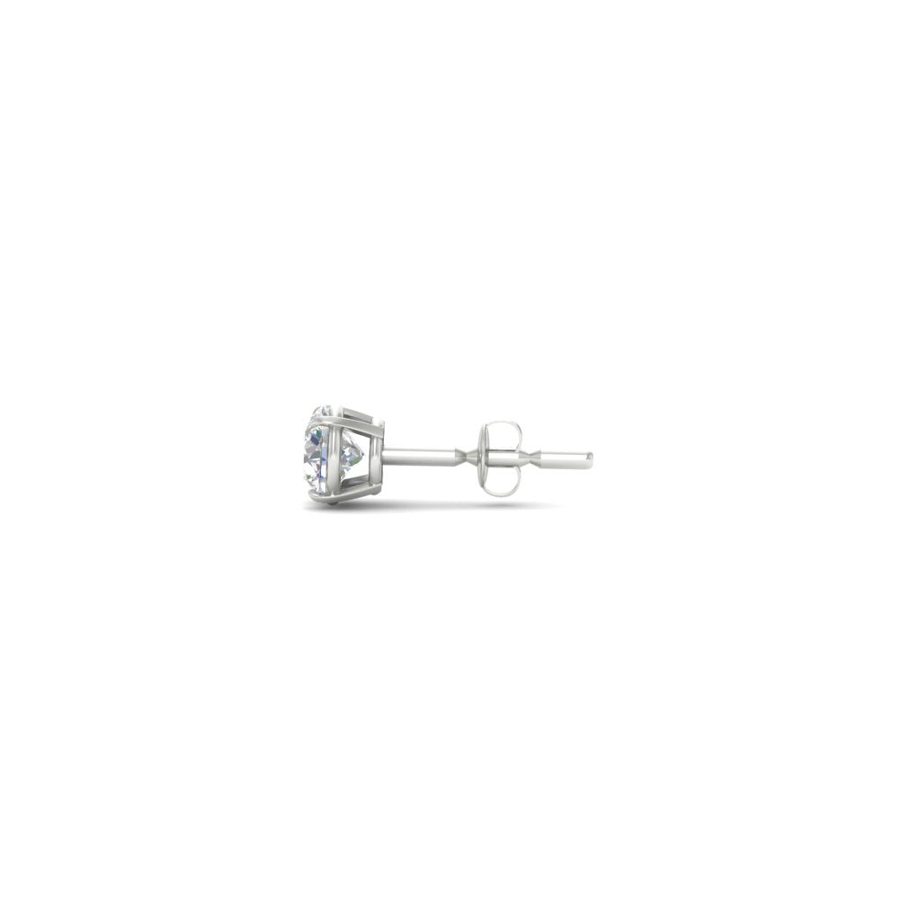 1 Carat Single Solitaire Round Cut Male Earring