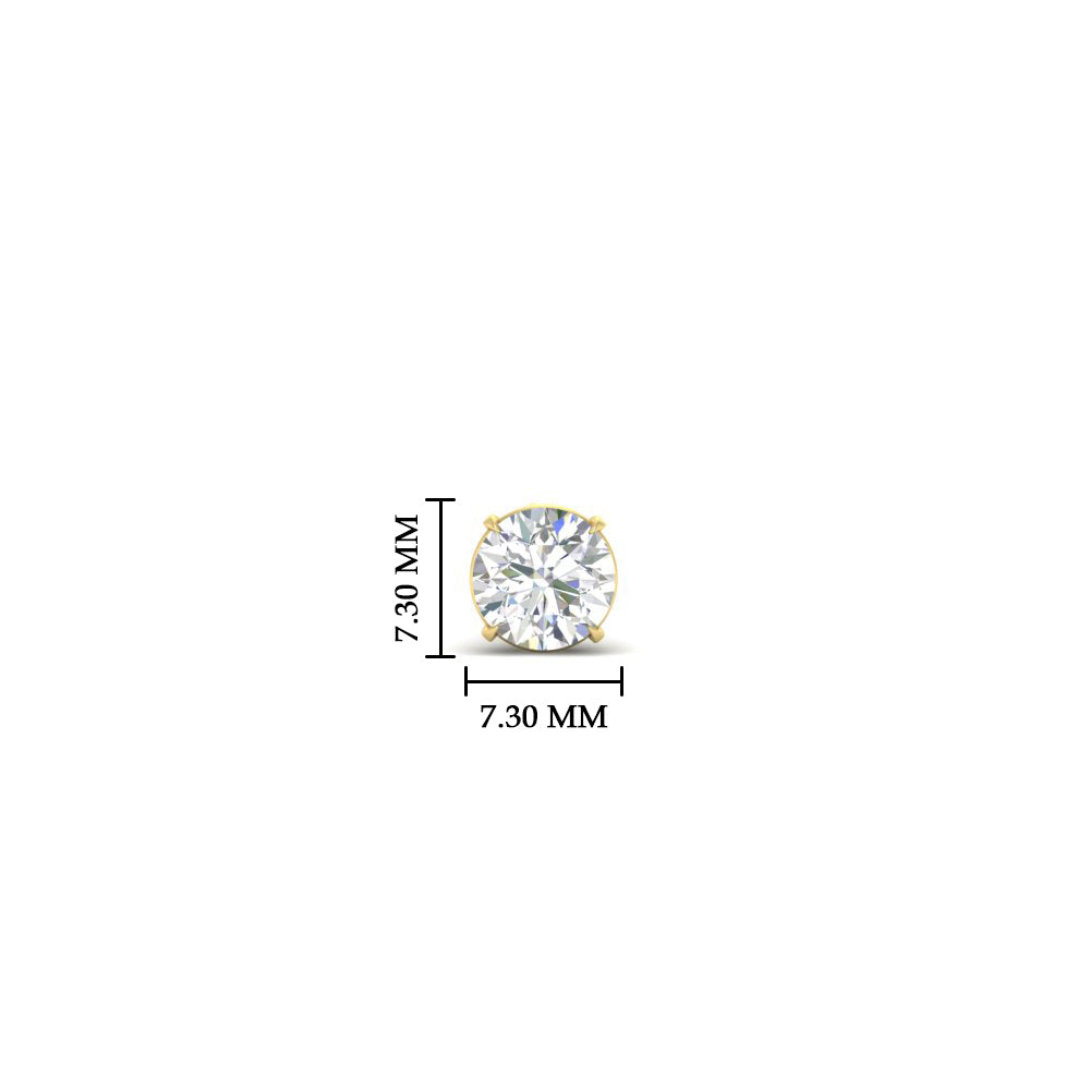 1 Carat Single Solitaire Round Cut Male Earring