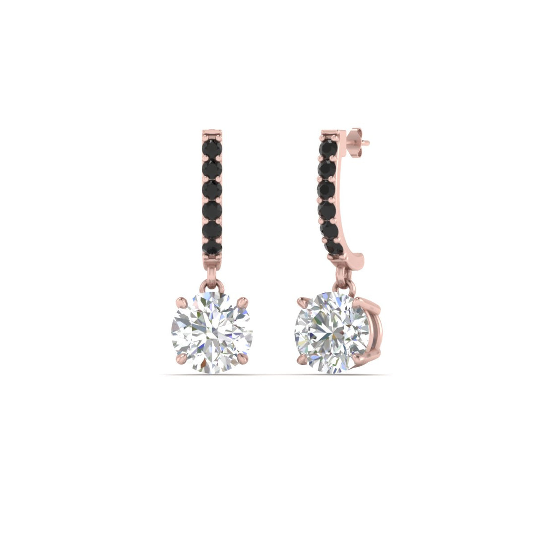 1 Carat Solitaire Halo Diamond Drop Earrings