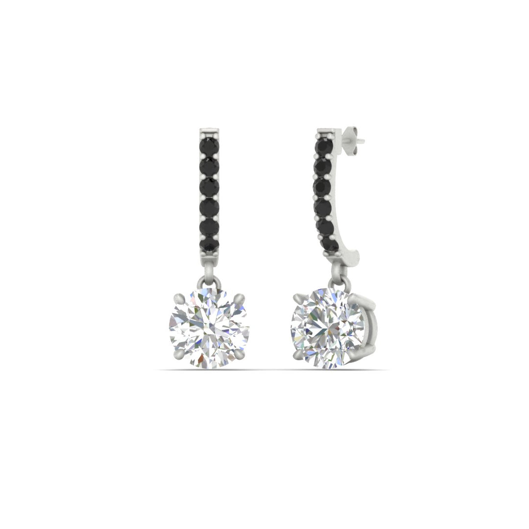 1 Carat Solitaire Halo Diamond Drop Earrings