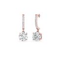 Thumbnail 10 - 1 Carat Solitaire Diamond Drop Earrings