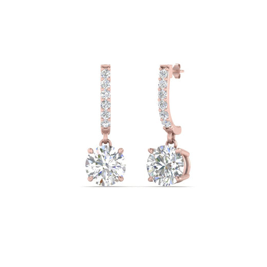 1 Carat Solitaire Diamond Drop Earrings