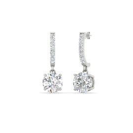 1 Carat Solitaire Diamond Drop Earrings
