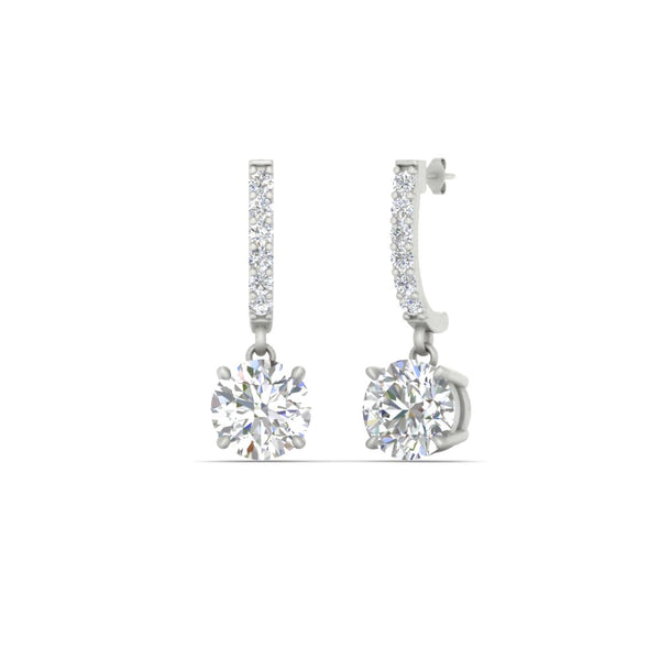 1 Carat Solitaire Diamond Drop Earrings