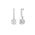 Thumbnail 2 - 1 Carat Solitaire Diamond Drop Earrings