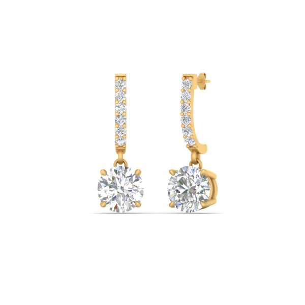 1 Carat Solitaire Diamond Drop Earrings