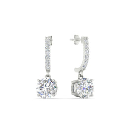 1 Carat Solitaire Diamond Drop Earrings
