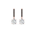 Thumbnail 98 - 1-carat-solitaire-diamond-drop-earrings-with-black-diamond-in-rose-gold-FDEAR10983GBLACK-NL-RG
