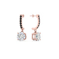 Thumbnail 102 - 1-carat-solitaire-diamond-drop-earrings-with-black-diamond-in-rose-gold-FDEAR10983GBLACK-NL-RG