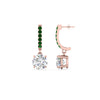 Load image into Gallery viewer, 1-carat-solitaire-diamond-drop-earrings-with-emerald-in-rose-gold-FDEAR10983GEMGR-NL-RG