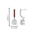 Thumbnail 89 - 1-carat-solitaire-diamond-drop-earrings-with-ruby-in-white-gold-FDEAR10983GRUDR-NL-WG