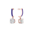 Thumbnail 29 - 1-carat-solitaire-diamond-drop-earrings-with-sapphire-in-rose-gold-FDEAR10983GSABL-NL-RG