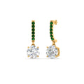 Thumbnail 74 - 1 Carat Solitaire Diamond Drop Earrings
