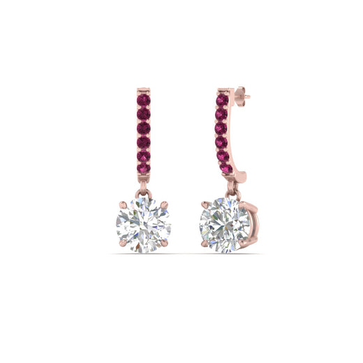 1 Carat Solitaire Diamond Drop Earrings