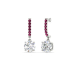 Load image into Gallery viewer, 1 Carat Solitaire Halo Diamond Drop Earrings
