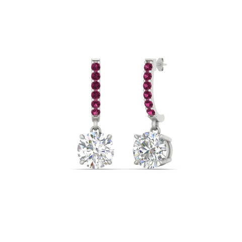 1 Carat Solitaire Diamond Drop Earrings